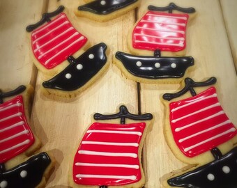 Pirate Ship Decorated Sugar Cookies