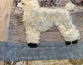 Paris poodle blanket