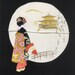 Large black Furoshiki, wrapping, Japanese fabric, chirimen fabric, Japanese kimono maiko, Japanese gift, Japanese bag cloth