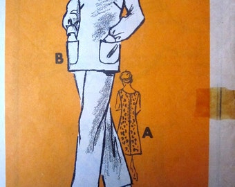 Anne Adams 4665 Womens 70s Misses' Scoop Neck Dress and Pants Sewing Pattern Size 14 Bust 36