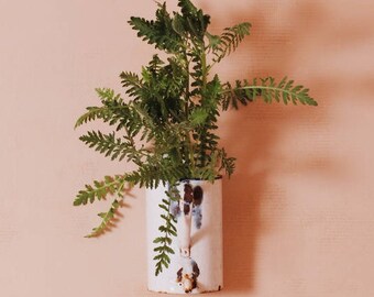 french enamelware /bac flowers/pot/planter glazed wall / wall