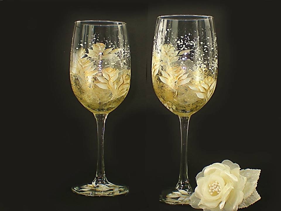 50th Anniversary Crystal Wine Glasses Personalized Set Of 4