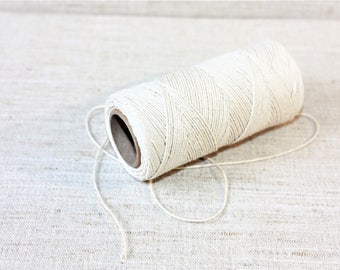 1 mm Cotton Rope= 1 Spool = 110 Yards = 100 Meters Natural and Elegant COTTON Twisted CORD Natural soft White- Kitchen Rope, Office, Wedding