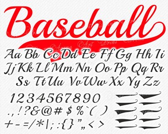 Baseball Font svg, SVG Fonts, Baseball SVG font, Baseball Alphabet, Baseball Letters, SVG font for cricut, Silhouette - svg, eps, dxf, png
