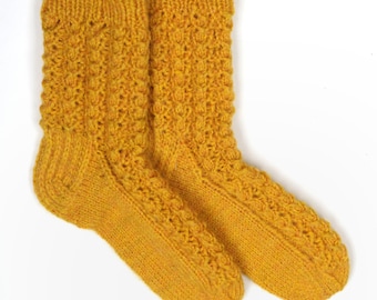 Hand knitted womens wool socks