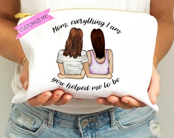 Personalized Mom Gift | Gift For Mom | Mom Makeup Bag | Mom Make Up Bag | Mom Cosmetic Bag | Mom Gift | Mom from Daughter | Cosmetic Pouch