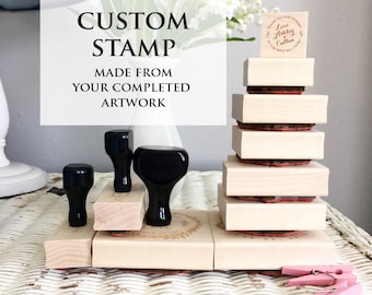 Your Custom stamp, Business Stamp, Wedding Stamp Image or Wedding Favor Image turned into a wooden stamp (handle sold separately)