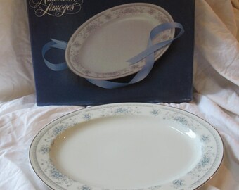 Vintage AMERICAN LIMOGES "Bridal Bouquet" Pattern 14" Oval Platter - New Old Stock