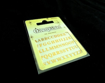 Dressy Metal ALPHABET CENTURY Sticker set 18K Gold Plated Metal iPhone sticker Nail Art Scrapbooking Card Embellishments DIY Decoration