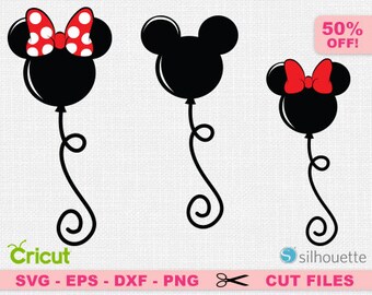 Balloon svg, Mickey balloon svg, Minnie balloon svg, Disney balloon svg, Mickey svg, Disney svg, Minnie svg, Disney Cricut, Bow svg