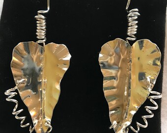 Sterling silver leaf earrings
