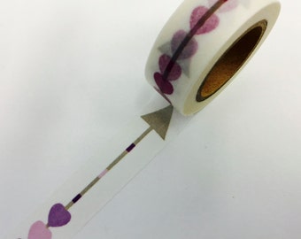 Arrow Purple Hearts Paper Washi Tape Scrapbooking Decorate Sticker