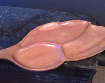 Vintage Wooden Leaf Shaped Serving Tray