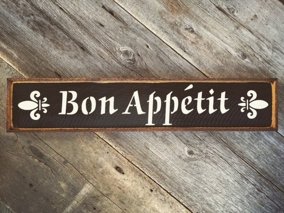 Bon Appetit Sign Kitchen Decor French Country Cottage Chic