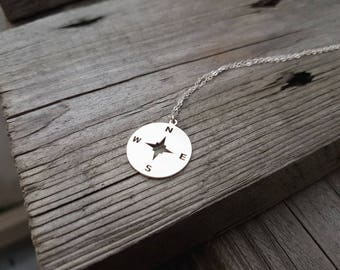 Wind rose / silver necklace/ minimal necklace /lucky / delicate jewelry