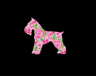 Schnauzer, Mini Schnauzer Patterned Vinyl Decal! Miniature Schnauzer Dog, Puppy, Choose your Pattern and Size!