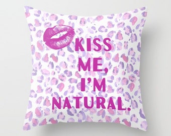 Kiss Me Animal Print Custom Pillow