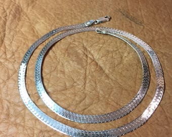 24" Sterling Silver Serpentine Chain - 3/16" Wide