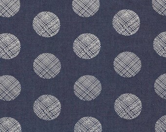 Art Gallery Denim Prints-Pointelle Rings in Indigo-by the YARD