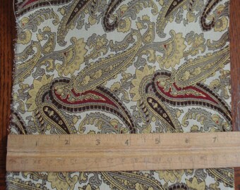 100% Silk Crepe de Chine - Exclusive Gold Paisley