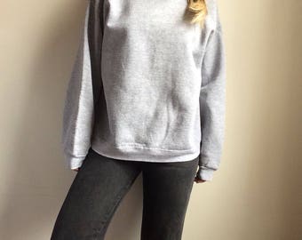 Vintage gray sweatshirt vintage grey sweatshirt gray pullover vintage pullover 80s sweatshirt 70s sweatshirt womens m sweatshirt raglan