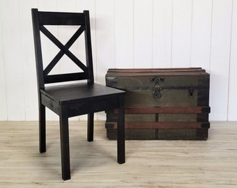 Customize Your Stain, Wood Chair, Rustic Dining Chair, X Back Chair, Farmhouse Chair, Kitchen Chair, Desk Chair
