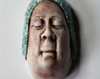Porcelain Wall Hanging Woman's Face