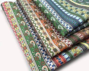 Laminated Cotton Fabric by the yard Classic Design_Plum, Brown, Navy _43.3" wide DM 3735