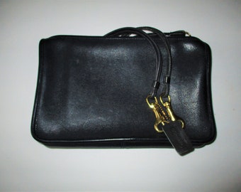 Coach Vintage Bonnie Cashin Navy Blue Zippered Clutch Made in NEW YORK USA.
