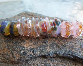Handmade Lampwork Glass Bead Set - Earring Supplies - Borosilicate Mixed Bead Series - Silverfish Designs