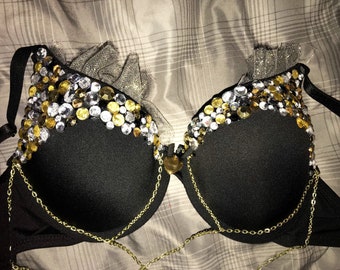 Black and Gold Bra