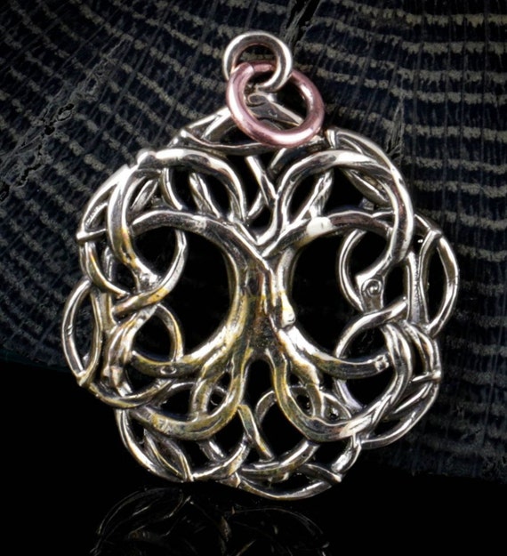 CELTIC TREE of LIFE Bronze Pendant Pagan Knotted Amulet