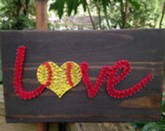 LOVE Softball String Art