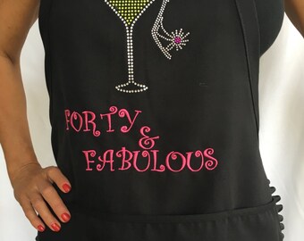 French Maid style Apron~Forty & Fabulous