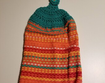 Crochet kitchen towel topper