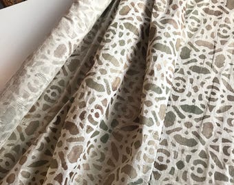 Hand Printed Silk Dupioni