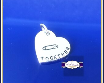 Personalised Safety Pin Charm - Safety Pin Movement - Solidarity Gift - Stronger Together Charm - Solidarity Pin - Safety Pin - Unity Symbol