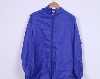 Vintage Mens XL Jacket Kangaroo Pocket Navy