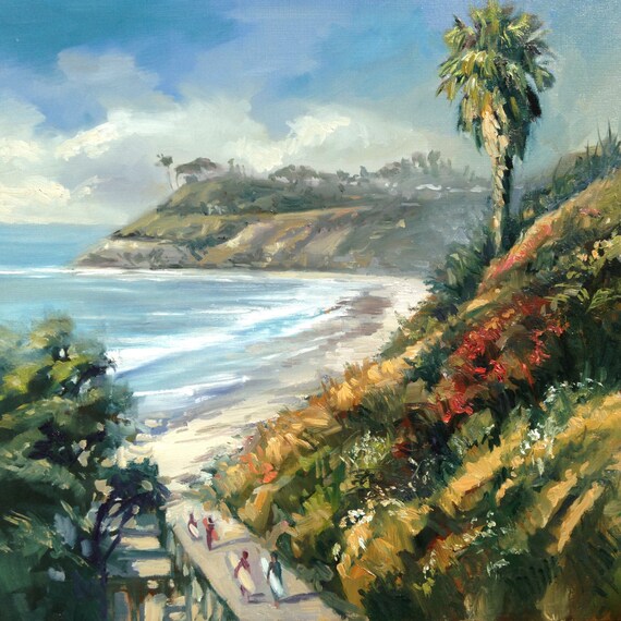 Encinitas Painting San Diego Art Cardiff Giclee Palm Tree