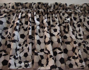 Soccer Valance Curtain Window Treatment 42" X 14"