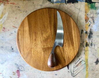Vintage Dansk Denmark Cheese Board Cutting Board and Knife