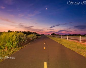 Pre Dawn sky over Jones Beach Bike Trail