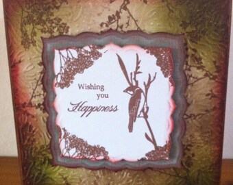 Handmade 6"Square Vintage/grunge Style Card