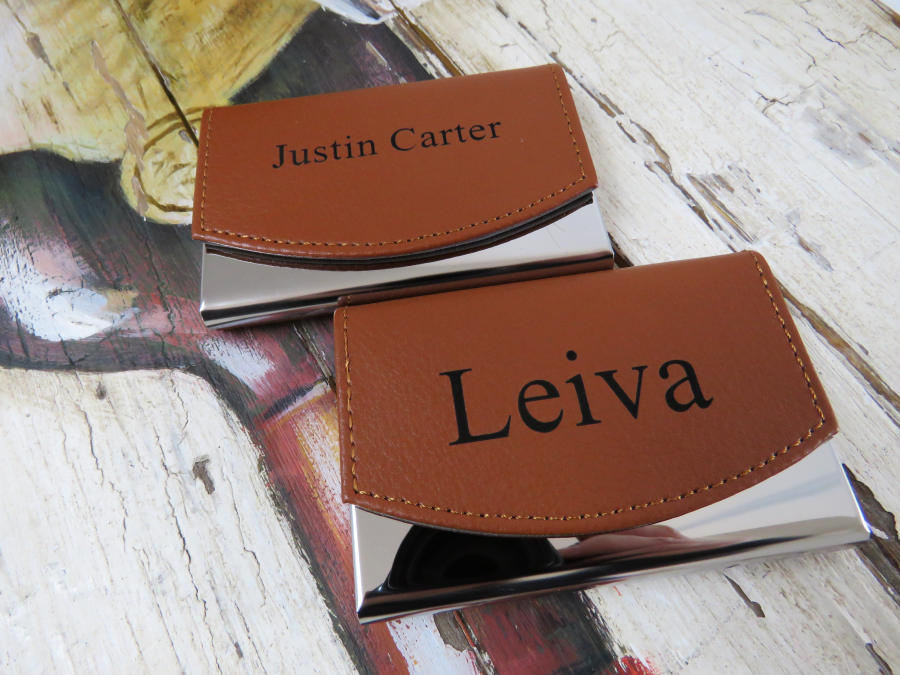 Personalized Business Card Holder Leather Business Card