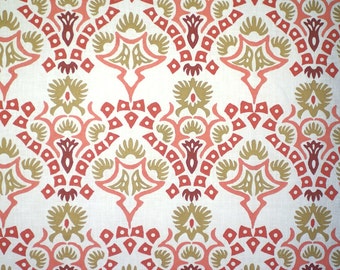 Hand Printed Linen Fabric - One Yard - Block Printed by Hand