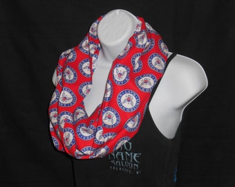 Red Navy Print Infinity Scarf