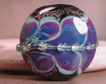 Lampwork Glass Focal Bead, Purple Lampwork Focal, Art Glass, Divine Spark Designs, SRA