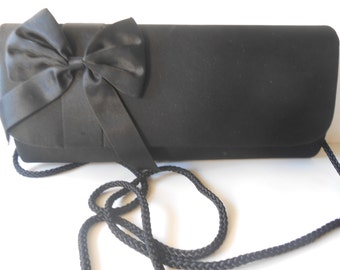Black Evening Bag, Black Clutch Bag, Vintage Black Purse, Clutch Handbag, Black Handbag, Black Evening Purse, Glamorous Purse, EB-0544