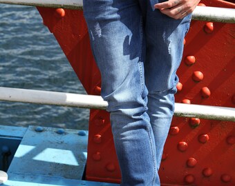 Style: Seka Blue Distressed Slim Fit Jean