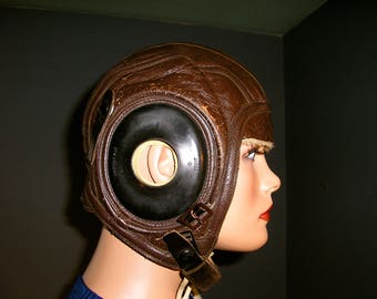 Vintage, WWII, leather, USN flight helmet, 1940s, Slote & Klein, military memorabilia, military collectible